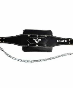 MANI Leather Dipping Dip Weight Lifting Chin Pull Up Belt With Chain