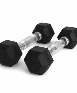 SMAI - Rubber Hex Dumbbell Set 1-20kg (Pair) With Storage Rack