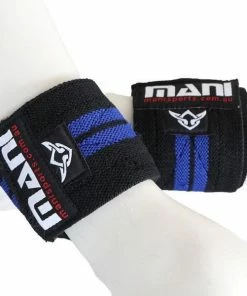 MANI Elastic Wrist Support 26 Inch Wraps Blue (PAIR)