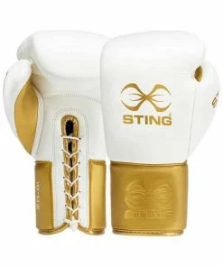 STING Evolution Pro Competition Leather Boxing Gloves Lace Up BOXING / MUAY THAI / MMA
