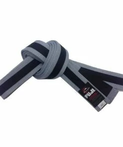 FUJI Kids Jiu-Jitsu Grey-Black Belt BJJ 100% Cotton Premium Quality MARTIAL ARTS