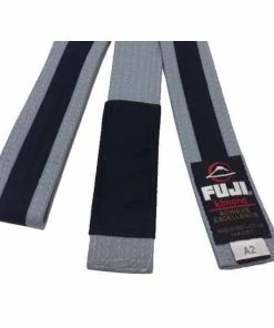 FUJI Kids Jiu-Jitsu Grey-Black Belt BJJ 100% Cotton Premium Quality MARTIAL ARTS