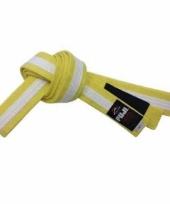 MARTIAL ARTS FUJI Kids Jiu-Jitsu Yellow-White Belt BJJ 100% Cotton Premium Quality