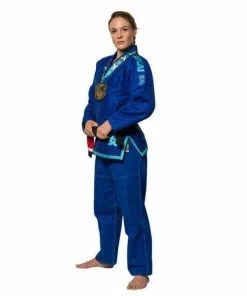 FUJI Sekai 'Onna' Women's Jiu-Jitsu Gi Blue Light World Champ IBJJF Approved MARTIAL ARTS