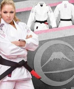 FUJI Blossom Girls Kids Jiu-Jitsu Gi White 100% Cotton Tapered IBJJF Approved