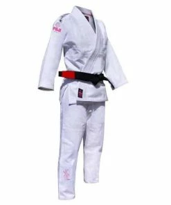 FUJI Blossom Girls Kids Jiu-Jitsu Gi White 100% Cotton Tapered IBJJF Approved