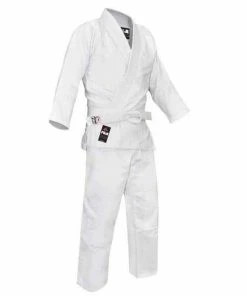 FUJI Kids Single Weave Judo Gi White Tough Durable Jacket & Pants MARTIAL ARTS