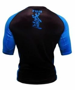 Gis FUJI IBJJF Approved Short Sleeve Rash Guard Blue MMA BJJ Thai