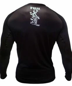 FUJI IBJJF Approved Long Sleeve Rash Guard Black MMA BJJ Thai Gis