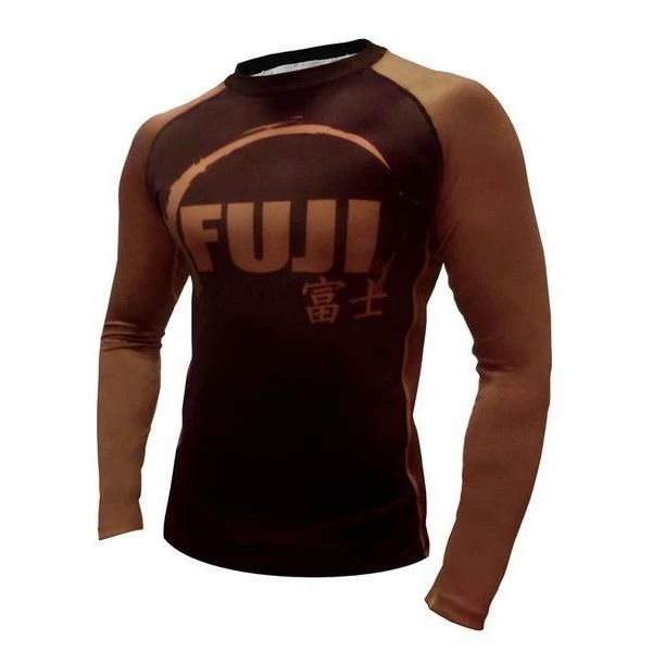 Gis FUJI IBJJF Approved Long Sleeve Rash Guard Brown MMA BJJ Thai 3 Gis FUJI IBJJF Approved Long Sleeve Rash Guard Brown MMA BJJ Thai