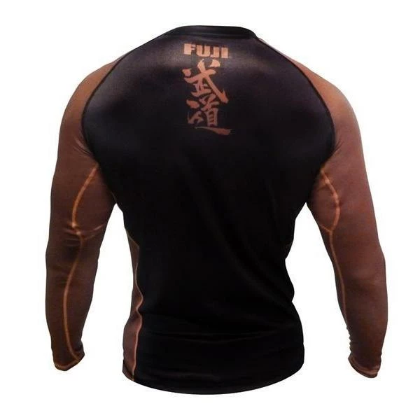 Gis FUJI IBJJF Approved Long Sleeve Rash Guard Brown MMA BJJ Thai 4 Gis FUJI IBJJF Approved Long Sleeve Rash Guard Brown MMA BJJ Thai