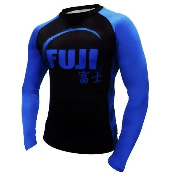FUJI IBJJF Approved Long Sleeve Rash Guard Blue MMA BJJ Thai Gis 3 FUJI IBJJF Approved Long Sleeve Rash Guard Blue MMA BJJ Thai Gis