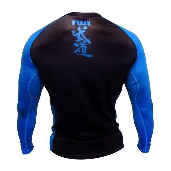FUJI IBJJF Approved Long Sleeve Rash Guard Blue MMA BJJ Thai Gis 4 FUJI IBJJF Approved Long Sleeve Rash Guard Blue MMA BJJ Thai Gis