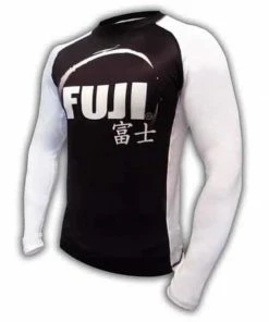 Gis FUJI IBJJF Approved Long Sleeve Rash Guard White MMA BJJ Thai
