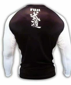 Gis FUJI IBJJF Approved Long Sleeve Rash Guard White MMA BJJ Thai