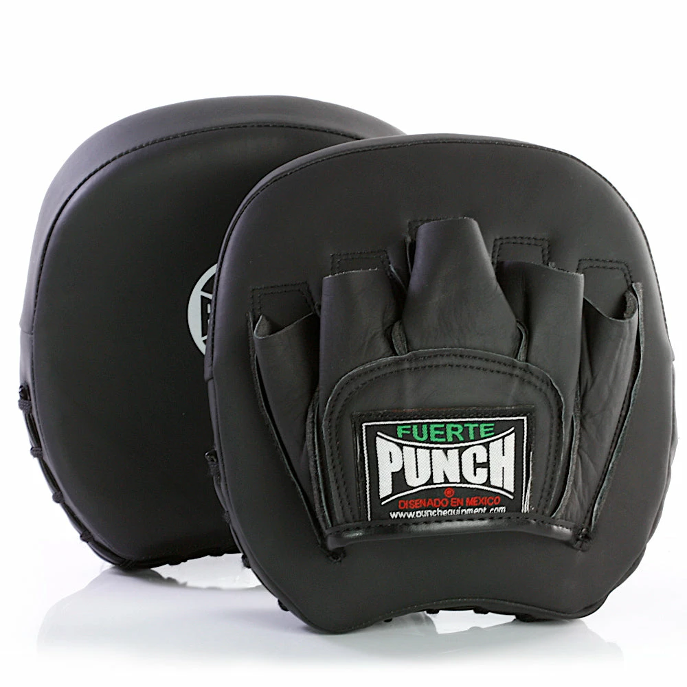 Punch Mexican Fuerte Elite Micro Leather Focus Pads PAIR - Black 4 Punch Mexican Fuerte Elite Micro Leather Focus Pads PAIR - Black