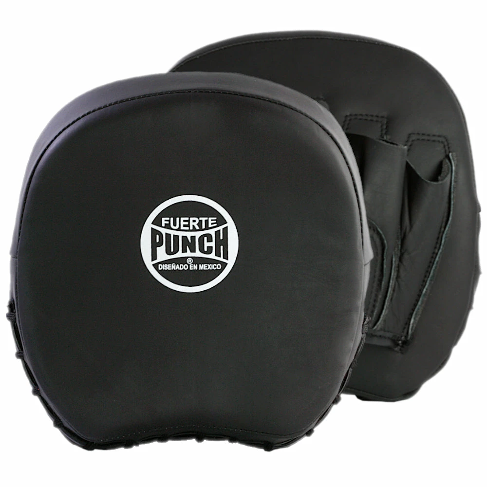 Punch Mexican Fuerte Elite Micro Leather Focus Pads PAIR - Black 3 Punch Mexican Fuerte Elite Micro Leather Focus Pads PAIR - Black