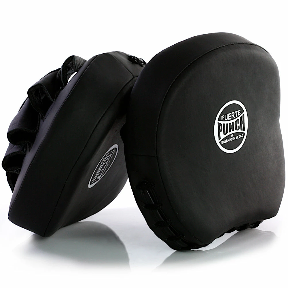 Punch Mexican Fuerte Elite Micro Leather Focus Pads PAIR - Black 6 Punch Mexican Fuerte Elite Micro Leather Focus Pads PAIR - Black