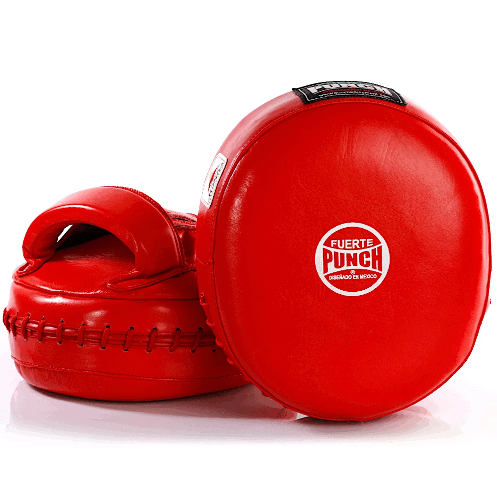 Punch Mexican Fuerte Ultra Air Leather Focus Pads PAIR - Red / White 9 Punch Mexican Fuerte Ultra Air Leather Focus Pads PAIR - Red / White