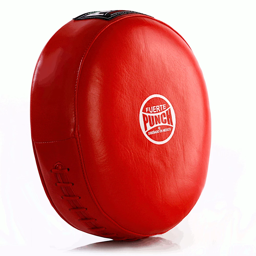 Punch Mexican Fuerte Ultra Air Leather Focus Pads PAIR - Red / White 6 Punch Mexican Fuerte Ultra Air Leather Focus Pads PAIR - Red / White