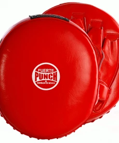 Punch Mexican Fuerte Ultra Air Leather Focus Pads PAIR - Red / White
