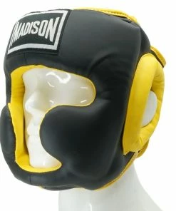 Madison Deluxe Full Face Headguard - Yellow Boxing