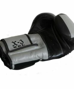 Mani Black Gel Leather Boxing Gloves