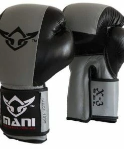 Mani Black Gel Leather Boxing Gloves