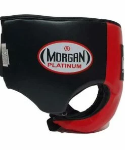 BOXING / MUAY THAI / MMA Morgan Platinum Leather Abdo Groin Guard Pad Protector [Blue/Red] Boxing / MMA