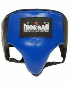 BOXING / MUAY THAI / MMA Morgan Platinum Leather Abdo Groin Guard Pad Protector [Blue/Red] Boxing / MMA