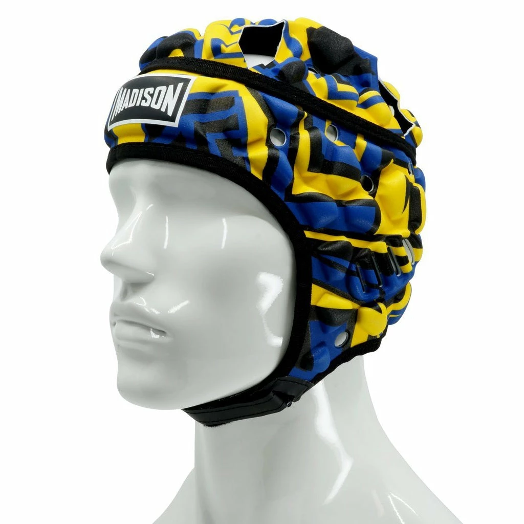 Madison Graffiti Headguard - Blue/yellow Rugby League NRL 3 Madison Graffiti Headguard - Blue/yellow Rugby League NRL