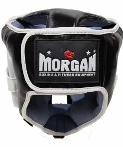 Morgan Leather Head Guard With Abx Plastic Removable Grill MARTIAL ARTS