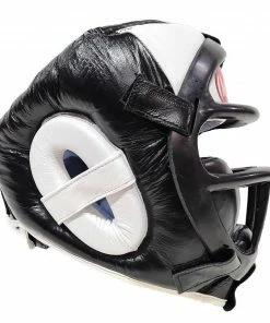Morgan Leather Head Guard With Abx Plastic Removable Grill MARTIAL ARTS