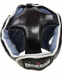 Morgan Leather Head Guard With Abx Plastic Removable Grill MARTIAL ARTS