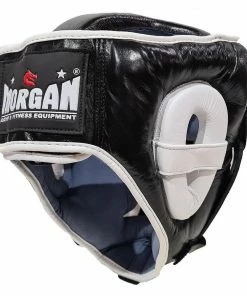 Morgan Leather Head Guard With Abx Plastic Removable Grill MARTIAL ARTS