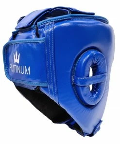 Morgan Platinum Open Face Leather Sparring Head Guard Helmet Classic [Red/Blue] BOXING / MUAY THAI / MMA