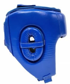 Morgan Platinum Open Face Leather Sparring Head Guard Helmet Classic [Red/Blue] BOXING / MUAY THAI / MMA