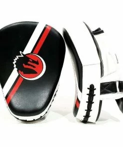 BOXING / MUAY THAI / MMA Morgan Classic All Purpose Pre-Bent Focus Pads (PAIR) White / Pink / Red