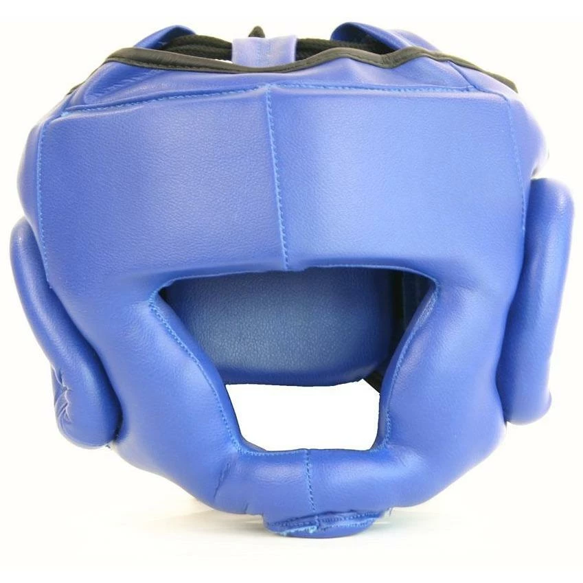 BOXING / MUAY THAI / MMA Mani Leather Full Face Ear Chin Cheek Pre-Moulded Head Guard Gear - Blue 5 BOXING / MUAY THAI / MMA Mani Leather Full Face Ear Chin Cheek Pre-Moulded Head Guard Gear - Blue