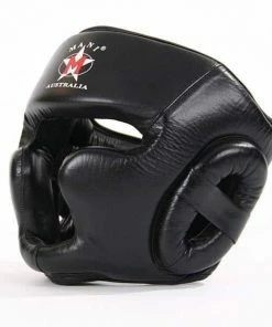 Mani Leather Full Face Ear Chin Cheek Pre-Moulded Head Guard Gear Protection