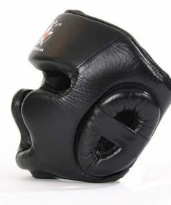 Mani Leather Full Face Ear Chin Cheek Pre-Moulded Head Guard Gear Protection