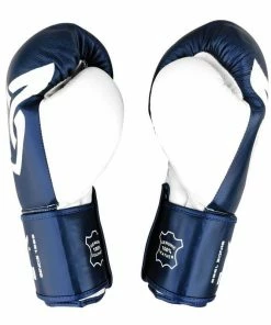 Mani Muay Thai Leather Boxing Gloves - Blue