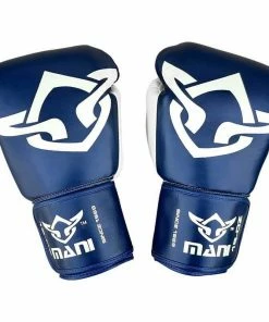 Mani Muay Thai Leather Boxing Gloves - Blue