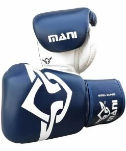 Mani Muay Thai Leather Boxing Gloves - Blue