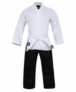 Morgan MARTIAL ARTS Dragon Karate Salt & Pepper Uniform (8oz) + Belt