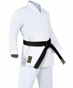 Morgan Yamasaki Gold Deluxe Brushed Canvas Karate Uniform - 14oz (White) MARTIAL ARTS