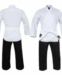 Morgan Yamasaki Pro Salt & Pepper Karate Uniform (10oz) Black & White + Belt