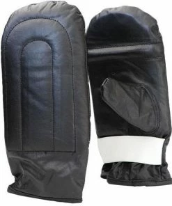Mani Black Leather Bag Mitts Training Gloves Protective Equipment MBM-203 BOXING / MUAY THAI / MMA