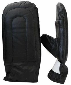 Mani Black Leather Bag Mitts Training Gloves Protective Equipment MBM-203 BOXING / MUAY THAI / MMA