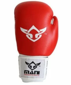 Mani Leather Pro Sparring Training Boxing Gloves - Red